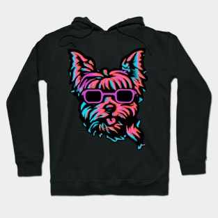 Yorkshire Terrier Synthwave Dog Lover Yorkie Hoodie